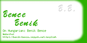 bence benik business card